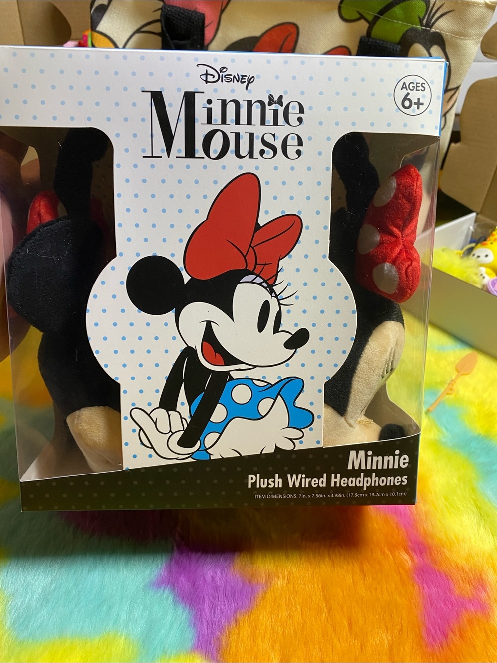 Disney Minnie Mouse Plush Wired Headphones - Black, Red, Blue